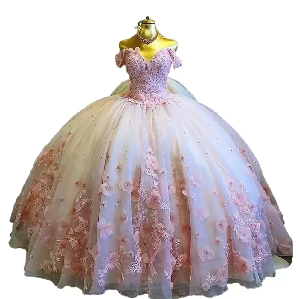 ANGELSBRIDEP Tulle Ball Gown Quinceanera Dresses Off Shoulder Gorgeous Pink 3D Flora Flowers Sweet 15 Evening Prom Party Gowns
ANGELSBRIDEP Tulle Ball Gown Quinceanera Dresses Off Shoulder Gorgeous Pink 3D Flora Flowers Sweet 15 Evening Prom Party Gowns