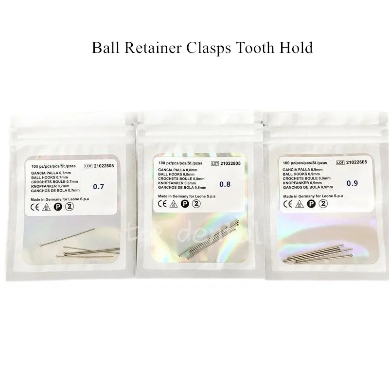 100Pcs Dental Orthodontic Ball Retainer Clasps Tooth Hold Position Fits Appliance Dentaurum
100Pcs Dental Orthodontic Ball Retainer Clasps Tooth Hold Position Fits Appliance Dentaurum