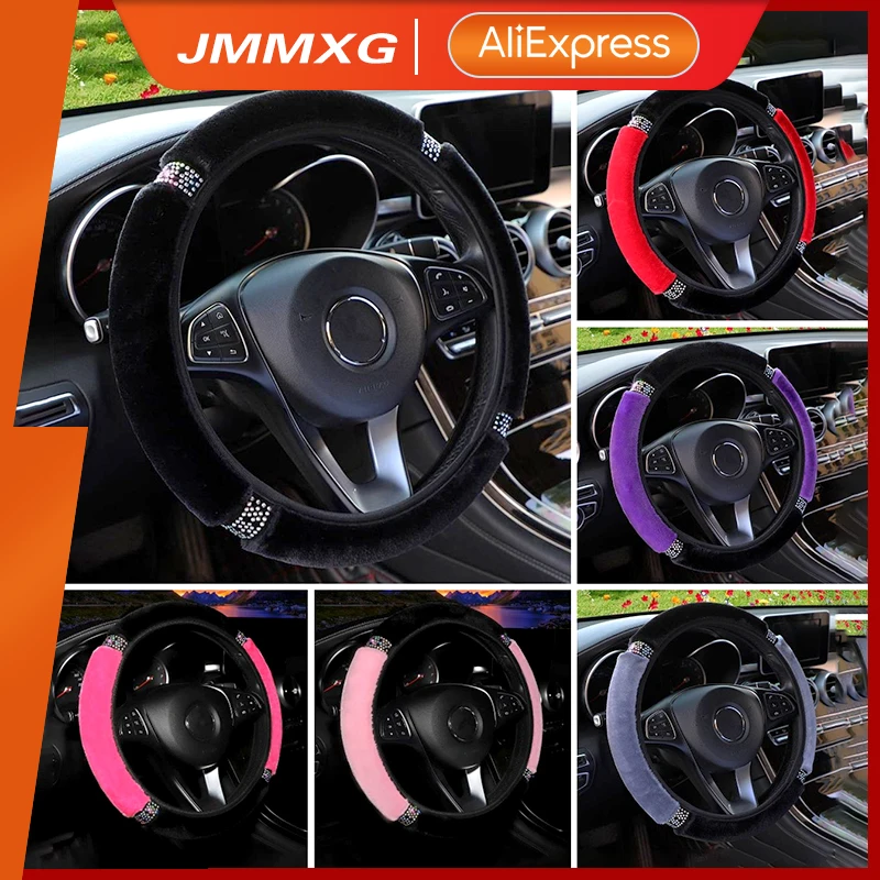Soft Plush Rhinestone Car Steering Wheel Cover Auto Winter Interior Accessories For 37-38cm Steering Wheel protector Covers 
Soft Plush Rhinestone Car Steering Wheel Cover Auto Winter Interior Accessories For 37-38cm Steering Wheel protector Covers