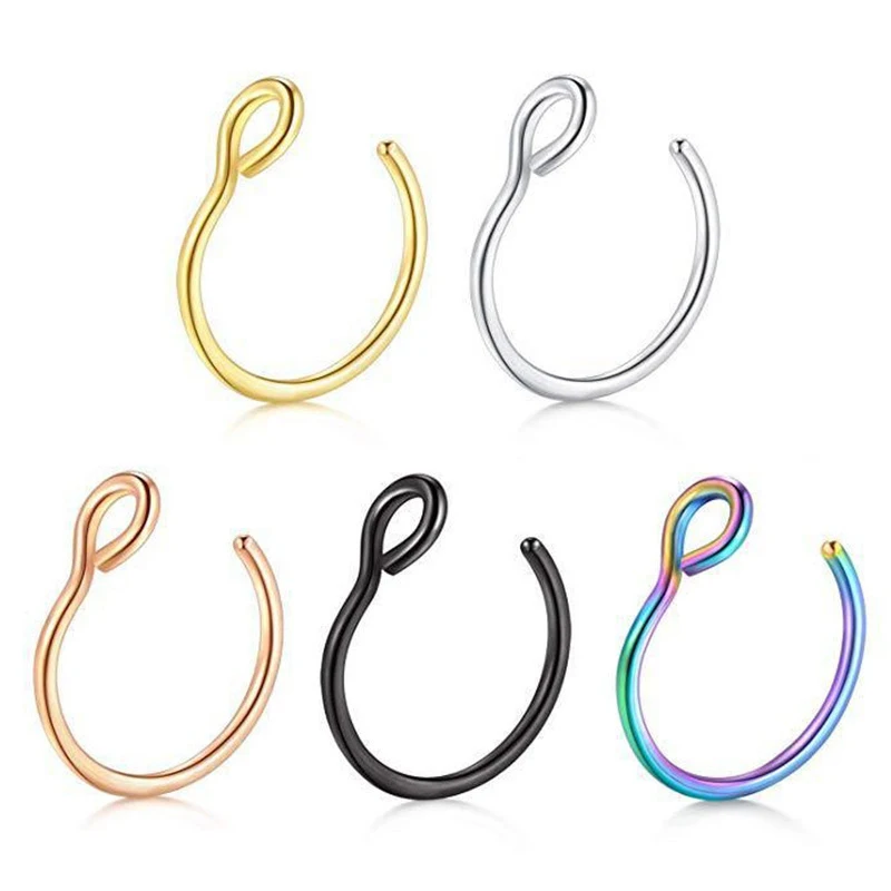 Fake Piercing Nose Ring Clip Fashion Man Women Rock Hiphop Fake Piercing Septum Nose Ring Clip Stainless Steel Punk Body Jewelry
Fake Piercing Nose Ring Clip Fashion Man Women Rock Hiphop Fake Piercing Septum Nose Ring Clip Stainless Steel Punk Body Jewelry