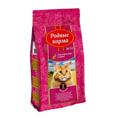 Родные корма Сухой корм для взрослых кошек с мясным рагу 66387 2 045 кг | Дом и сад