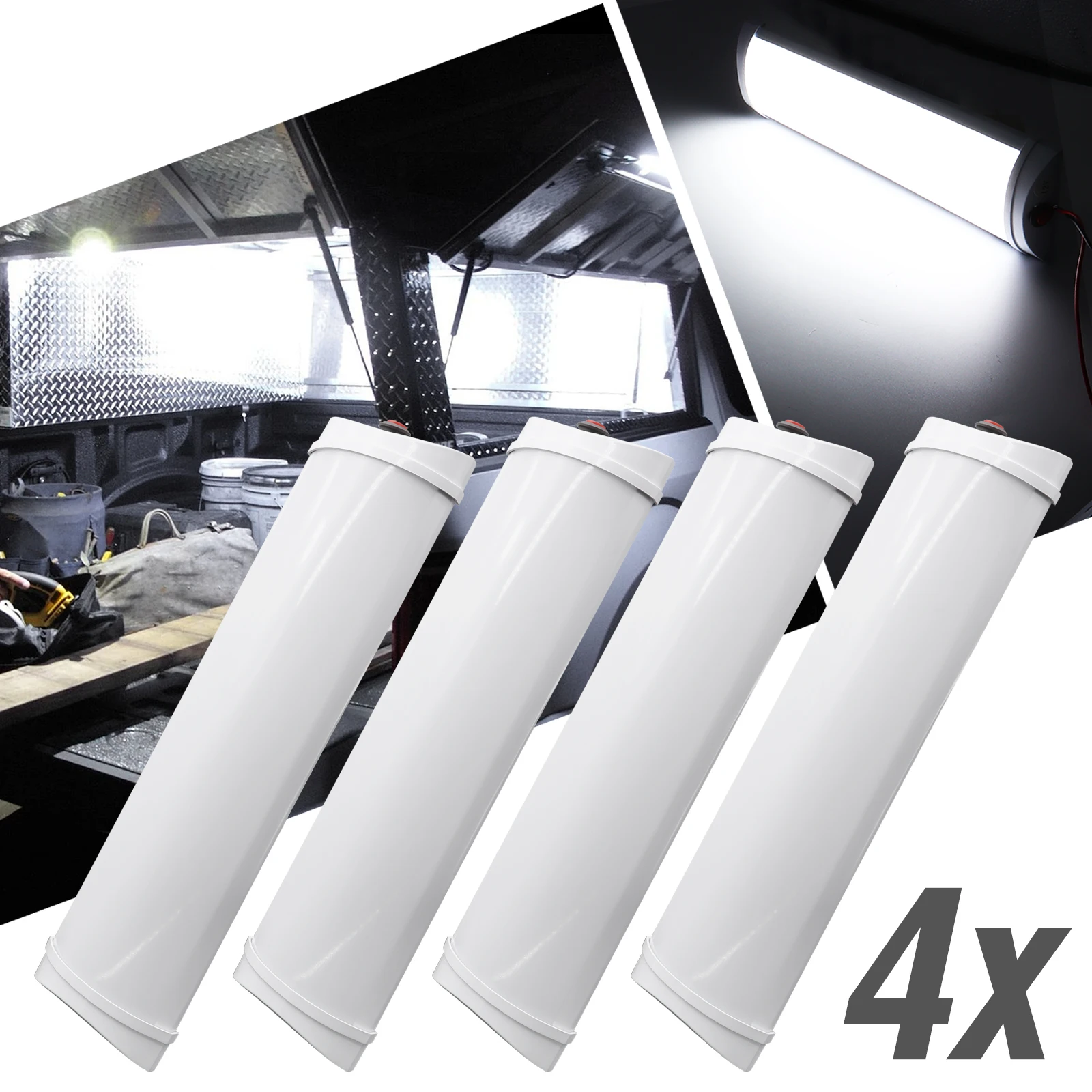 4pcs 12V Interior LED Light Bar 10W LED Light Strip with Switch for Car Trailer Truck Bed Van RV Cargo Boat Cabinet Trailer Home
4pcs 12V Interior LED Light Bar 10W LED Light Strip with Switch for Car Trailer Truck Bed Van RV Cargo Boat Cabinet Trailer Home