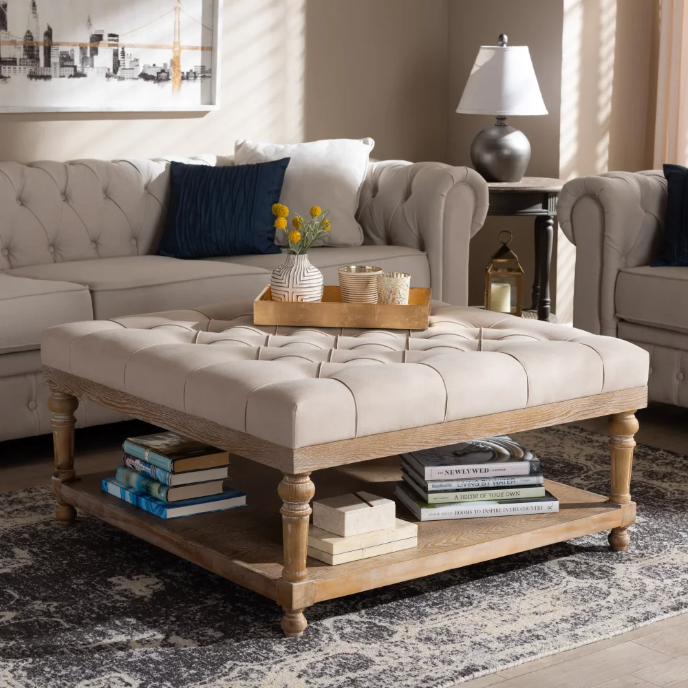 Baxton Studio Kelly Modern and Rustic Beige Linen Fabric Upholstered and Greywashed Wood Cocktail Ottoman
Baxton Studio Kelly Modern and Rustic Beige Linen Fabric Upholstered and Greywashed Wood Cocktail Ottoman