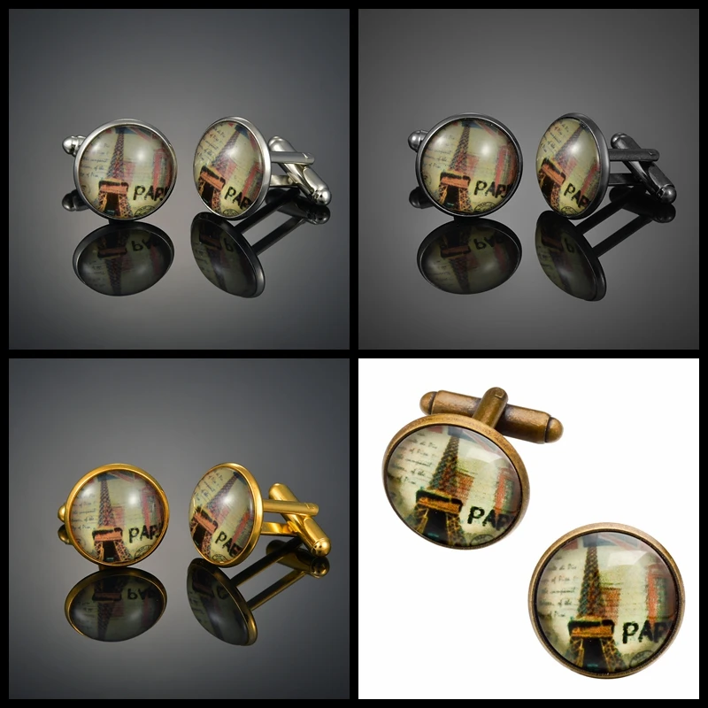 Copper Fashion Paris Building Spire Four Colors Metallic Glass Men's French Shirt Cufflinks
Copper Fashion Paris Building Spire Four Colors Metallic Glass Men's French Shirt Cufflinks