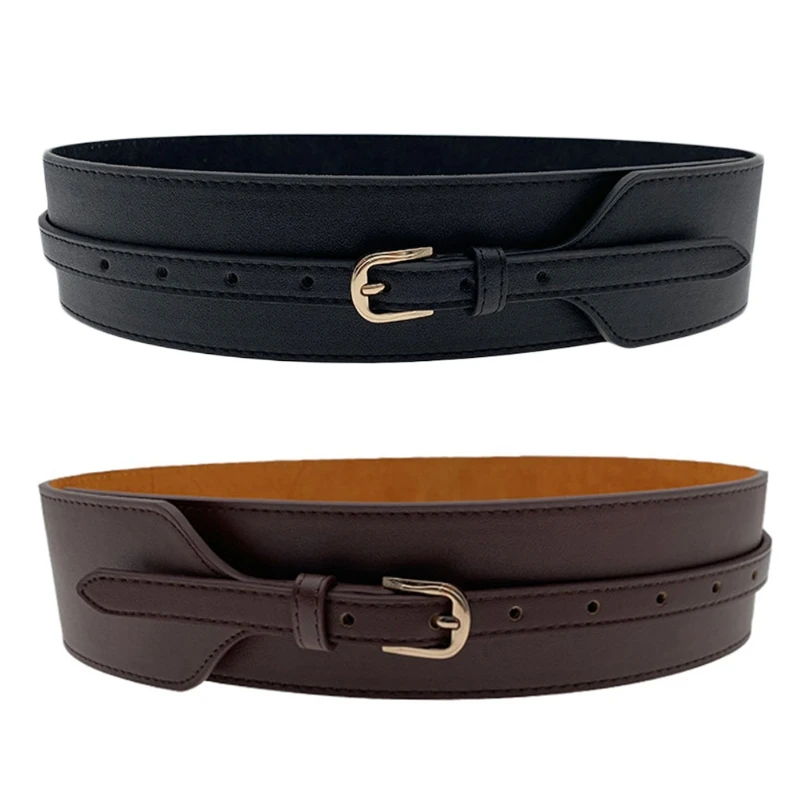 Женский широкий кожаный ремень с пряжкой 
Женский широкий кожаный ремень с пряжкой