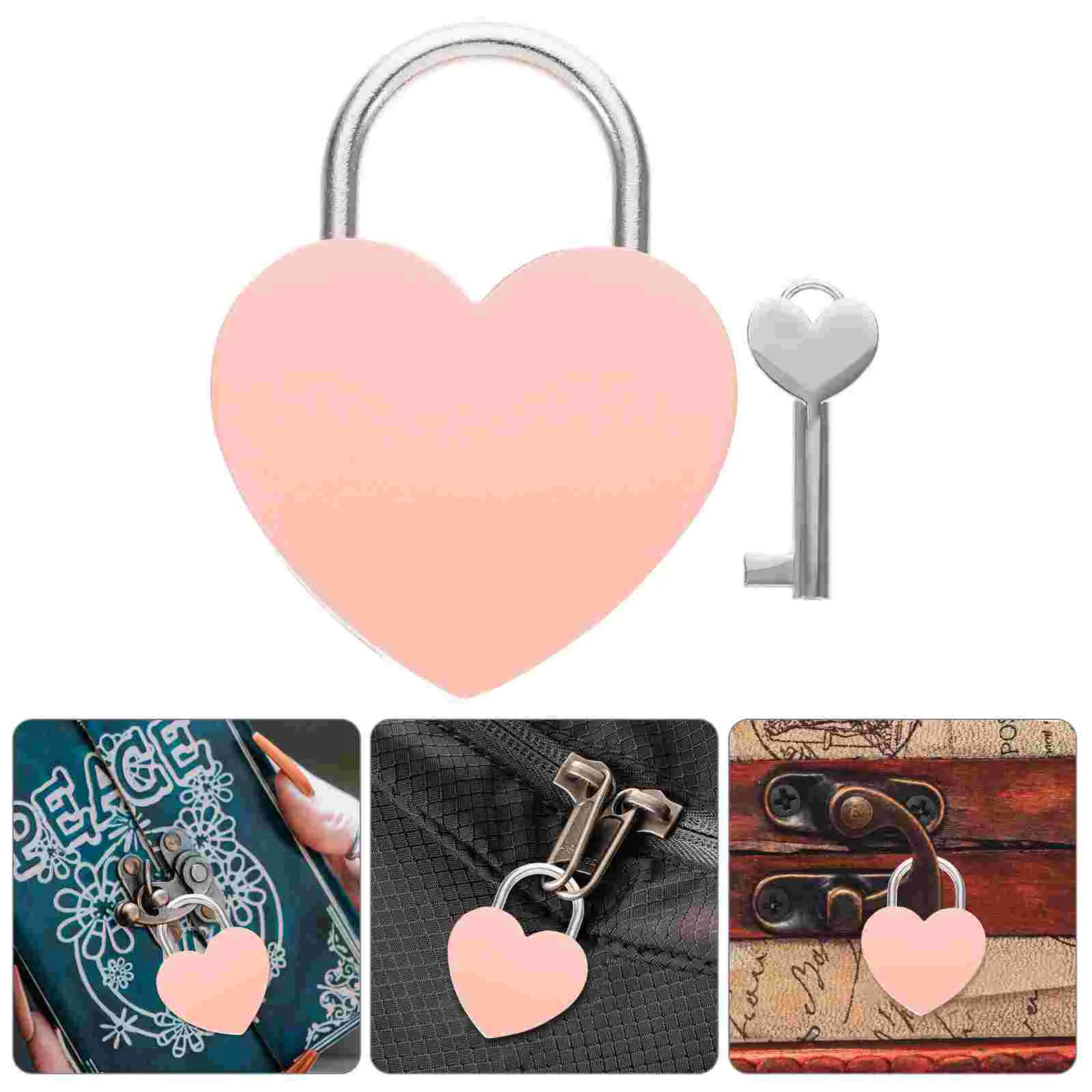 

Heart Lock Heart Jewelry Box Engraved Padlocks Key Baggage Padlock Zinc Alloy Suitcase Locks