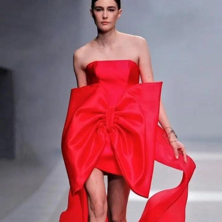Red Strapless Satin Dress With Big Bow Mini Women Clothing Smooth Silk Party Dresses Woman Ever Pretty Summer Dress Custom Made 
Red Strapless Satin Dress With Big Bow Mini Women Clothing Smooth Silk Party Dresses Woman Ever Pretty Summer Dress Custom Made