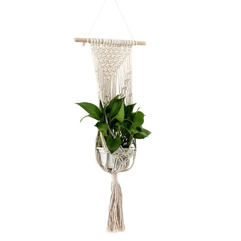 

Macrame Plant Hanger 42.91 Inches Hanging Planter Basket Wall-Mounted Decorative Flower Pots Holder Stand Boho Style Home Decor