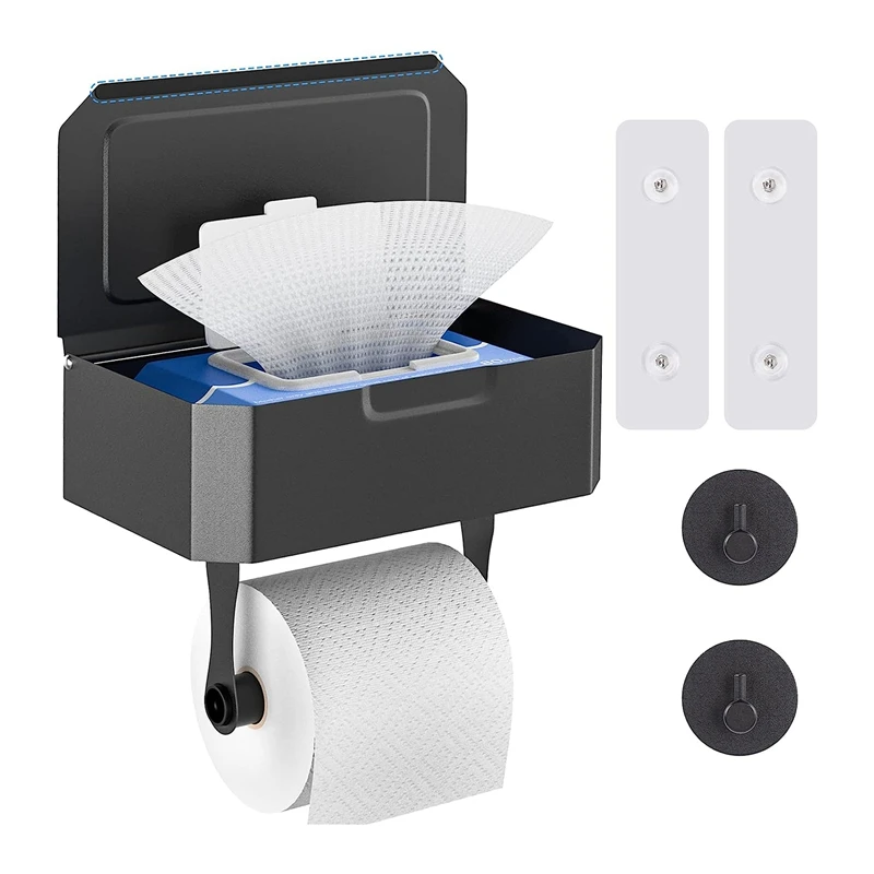 Toilet Paper Holder Without Drilling Toilet Paper Holder With Wet Wipe Box, Shelf, Kitchen Roll Holder For Bathroom
Toilet Paper Holder Without Drilling Toilet Paper Holder With Wet Wipe Box, Shelf, Kitchen Roll Holder For Bathroom