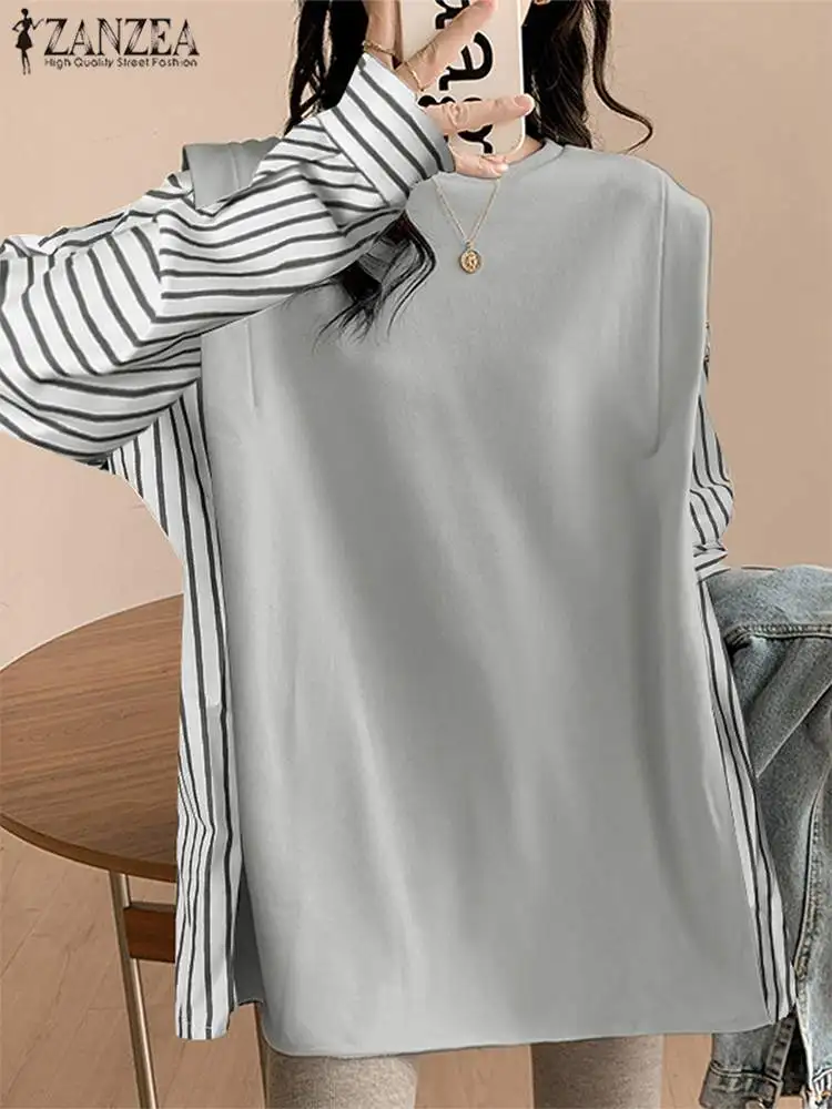 ZANZEA Casual Loose O Neck Tunics Fashion Stripe Print Blouse Women Holiday Long Sleeve Tops 2023 Vintage Patchwork Korean Blusa
ZANZEA Casual Loose O Neck Tunics Fashion Stripe Print Blouse Women Holiday Long Sleeve Tops 2023 Vintage Patchwork Korean Blusa