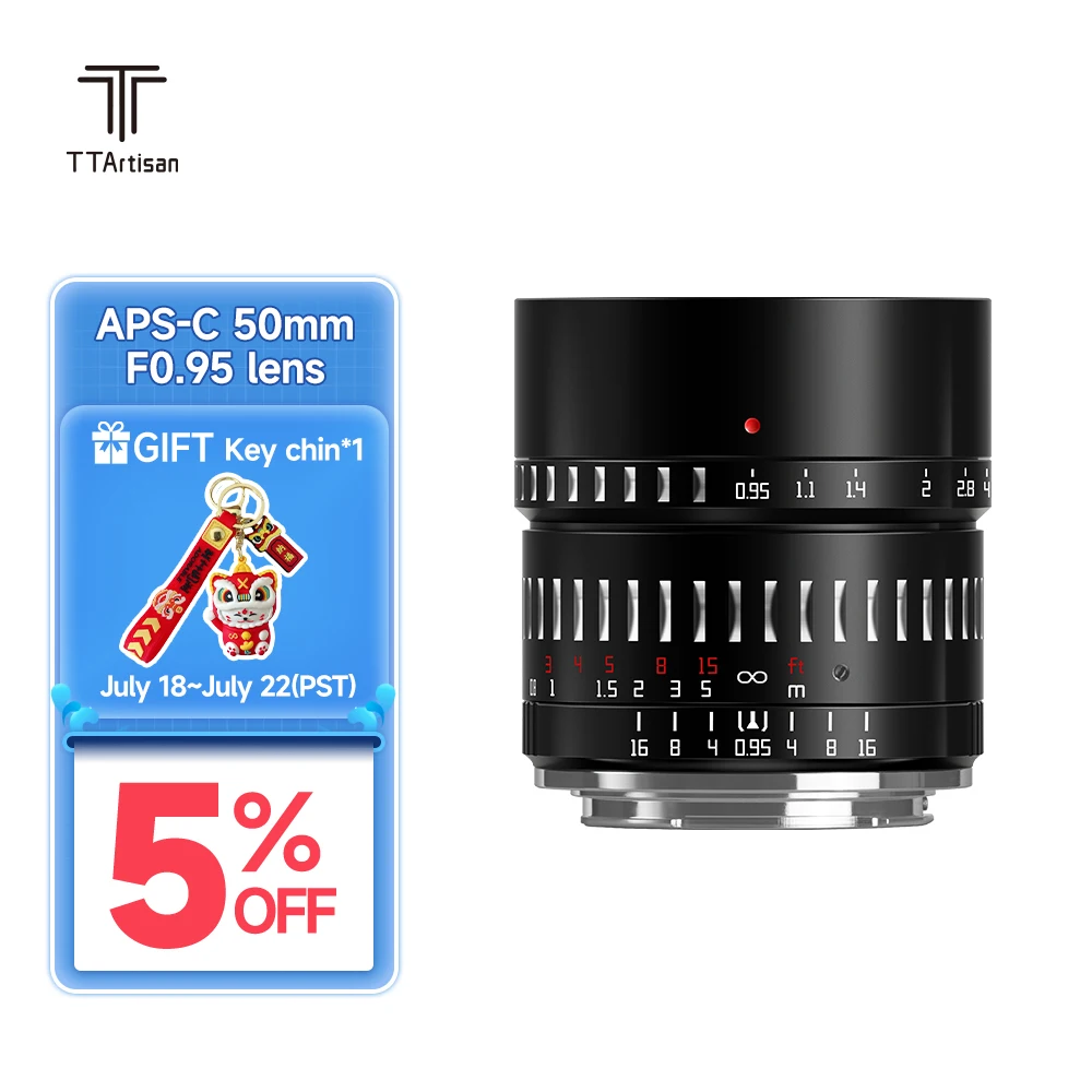 

TTArtisan 50mm F0.95 APS-C Large Aperture Prime Lens for SONY E FUJI X Canon M Leica L Nikon Z Panasonic Olympus M43 Camera Lens