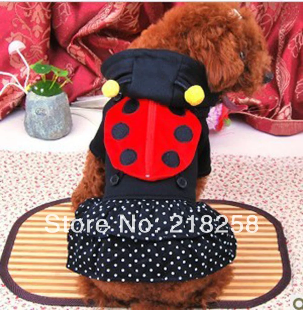 New Cute Dimensional black ladybug Pet Dogs Coat Free Shipping By china post Dogs clothes 
New Cute Dimensional black ladybug Pet Dogs Coat Free Shipping By china post Dogs clothes