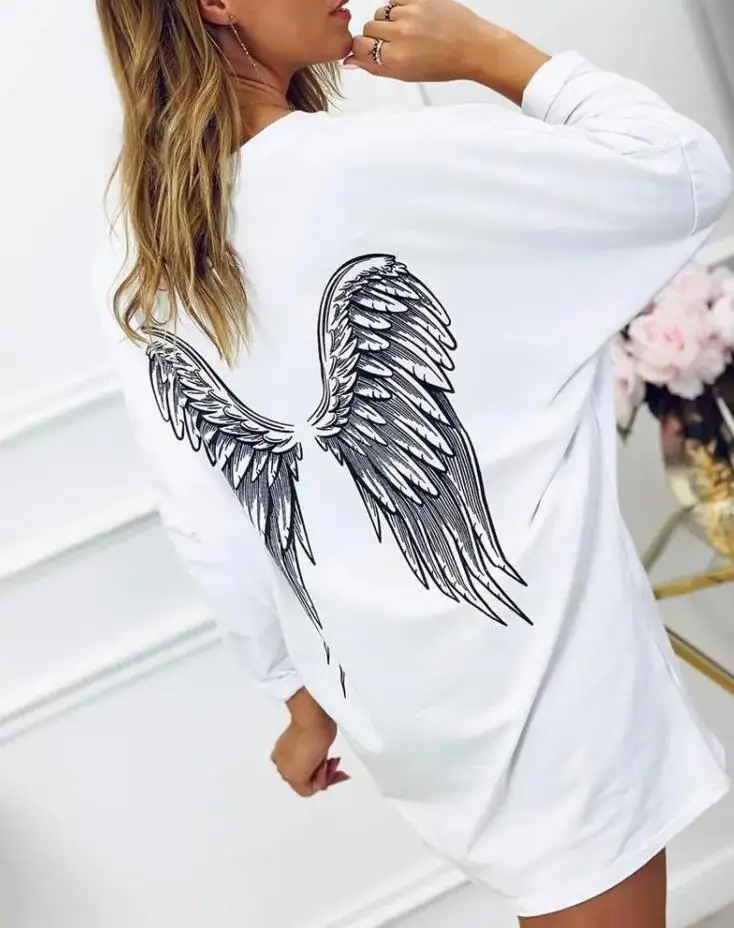 Sweatshirt For Women Fashion 2022 Basics Angel Wings Print Long Sleeve Casual Loose Pullover Sweatshirt Coat
Sweatshirt For Women Fashion 2022 Basics Angel Wings Print Long Sleeve Casual Loose Pullover Sweatshirt Coat