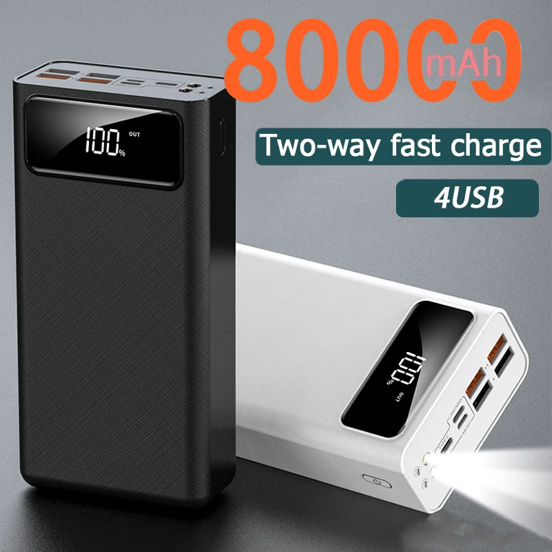 80000mAh Fast Charging Power Bank 4USB Portable PowerBank Digital Display External Battery Charger for iPhone Mi
80000mAh Fast Charging Power Bank 4USB Portable PowerBank Digital Display External Battery Charger for iPhone Mi