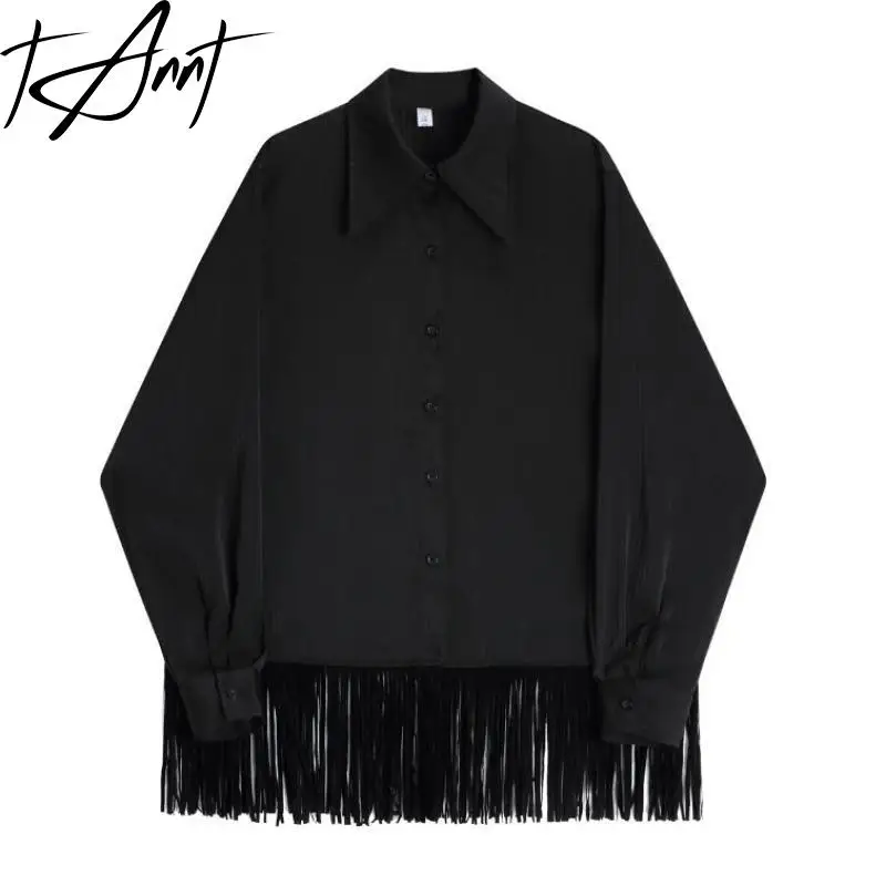 Tannt Women Shirt Tassels Patchwork Long Sleeves Black Blouse Tops Asymmetry Long Sleeves Loose Casual Tops For Women 2023 New
Tannt Women Shirt Tassels Patchwork Long Sleeves Black Blouse Tops Asymmetry Long Sleeves Loose Casual Tops For Women 2023 New