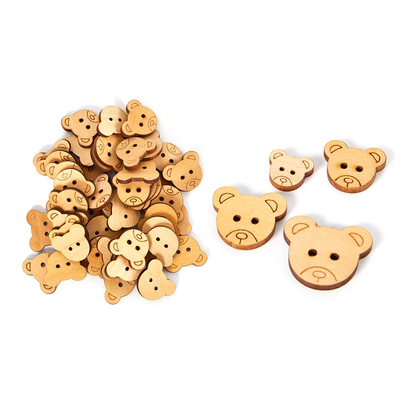 50PCS Wooden Buttons Natural Teddy Bear Charms DIY 2Holes Wood Sewing Buttons Buttons for Children for Scrapbooking
50PCS Wooden Buttons Natural Teddy Bear Charms DIY 2Holes Wood Sewing Buttons Buttons for Children for Scrapbooking