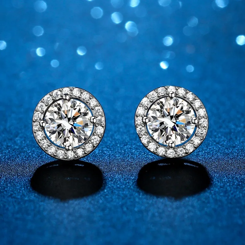 Classic D color Mossanstone Round Earrings Luxury Women's Wedding Jewelry S925 Silver 1 carat glitter simulated diamond jewelry
Classic D color Mossanstone Round Earrings Luxury Women's Wedding Jewelry S925 Silver 1 carat glitter simulated diamond jewelry
