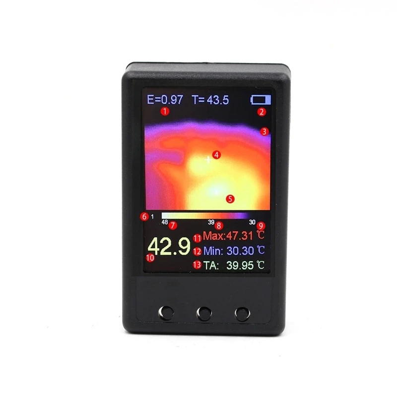 Portable Infrared Thermal Imaging Camera w/ 2.4" Color Display Screen Temp Sensor MLX90640BAB Sensor 320X240 Drop Shipping
Portable Infrared Thermal Imaging Camera w/ 2.4" Color Display Screen Temp Sensor MLX90640BAB Sensor 320X240 Drop Shipping