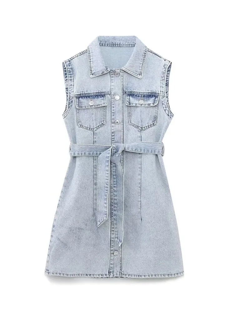 2023 Summer Fashion New Retro High Waist Cowboy Workwear Multi-Pocket Short-sleeved Dress Women's Dress
2023 Summer Fashion New Retro High Waist Cowboy Workwear Multi-Pocket Short-sleeved Dress Women's Dress