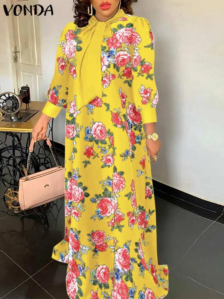 VONDA Bohemian Maxi Dress 2022 Autumn Long Sleeve Bow Tie Vintage Floral Printed Long Sundress Casual Loose Party Vestidos Robe
VONDA Bohemian Maxi Dress 2022 Autumn Long Sleeve Bow Tie Vintage Floral Printed Long Sundress Casual Loose Party Vestidos Robe