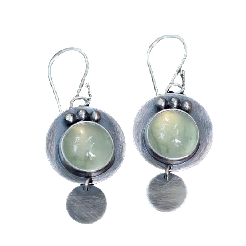 Geometric Disc Gemstone Earrings Retro Fashion Thai Silver Simple Crystal Gemstone Earrings Female Disc Pendant Gift Wholesale
Geometric Disc Gemstone Earrings Retro Fashion Thai Silver Simple Crystal Gemstone Earrings Female Disc Pendant Gift Wholesale