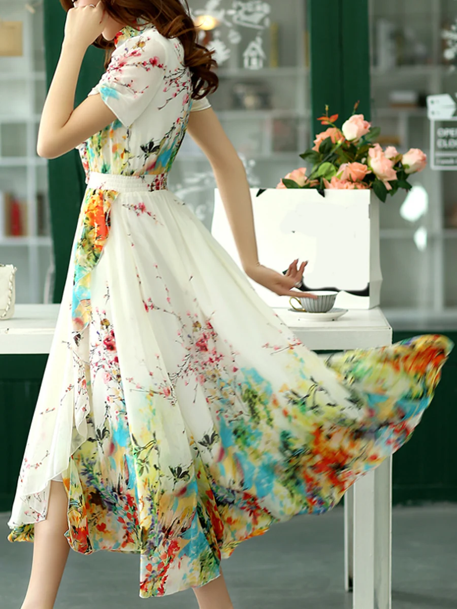 Women's Dress Bohemian Vintage Print A Line Maxi Dress Mid-Calf Short Sleeve Print Summer Elegant Retro Vintage Female Clothing
Women's Dress Bohemian Vintage Print A Line Maxi Dress Mid-Calf Short Sleeve Print Summer Elegant Retro Vintage Female Clothing