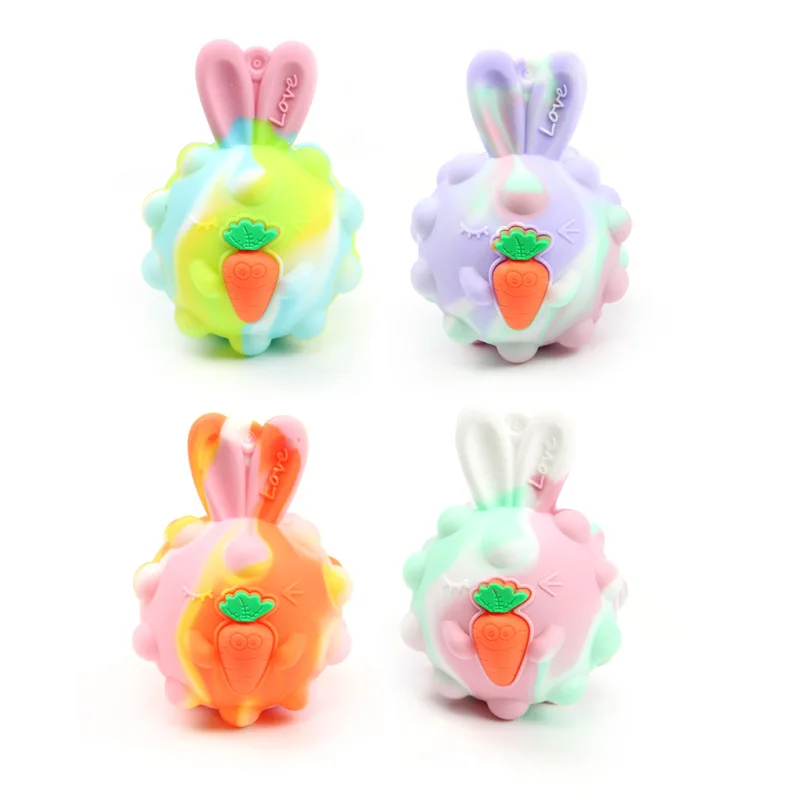 

New Fashion Fidget Toy 3D Bunny Decompression Glow Ball Kawaii Push Bubble Fingertip Balls Adult Child Sensory Gifts Kids Toys