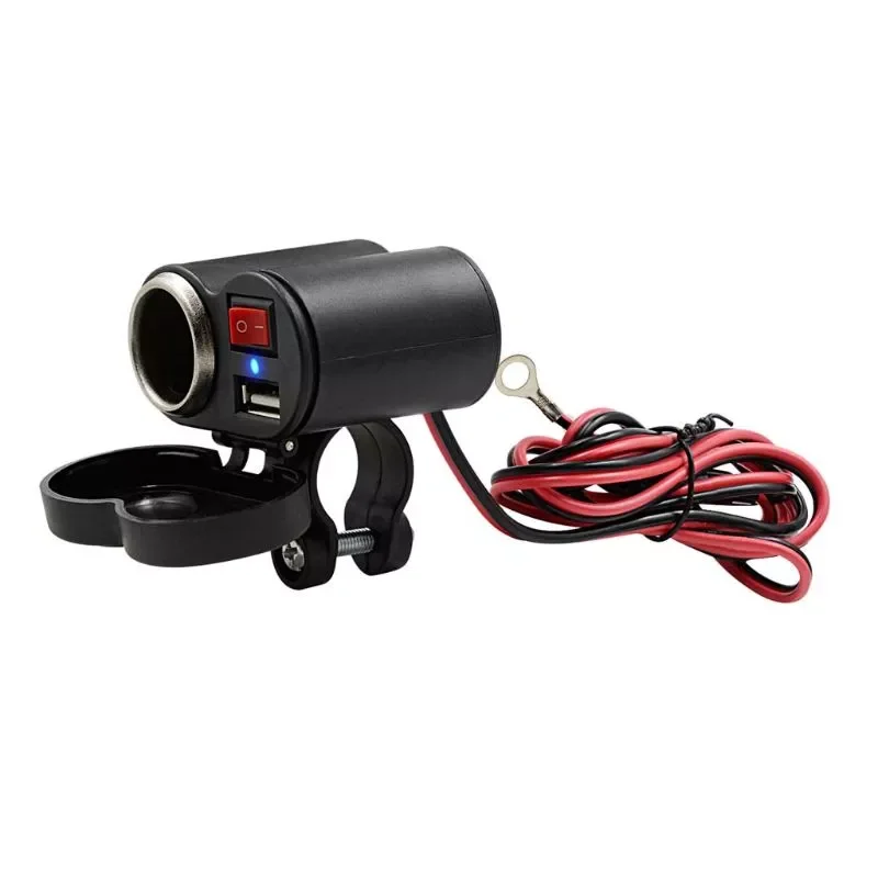 12V Motorcycle Handlebar USB Charger Waterproof Cigaret-te Lighter Socket with Switch for Cellphones Mobile Tablets GPS
12V Motorcycle Handlebar USB Charger Waterproof Cigaret-te Lighter Socket with Switch for Cellphones Mobile Tablets GPS
