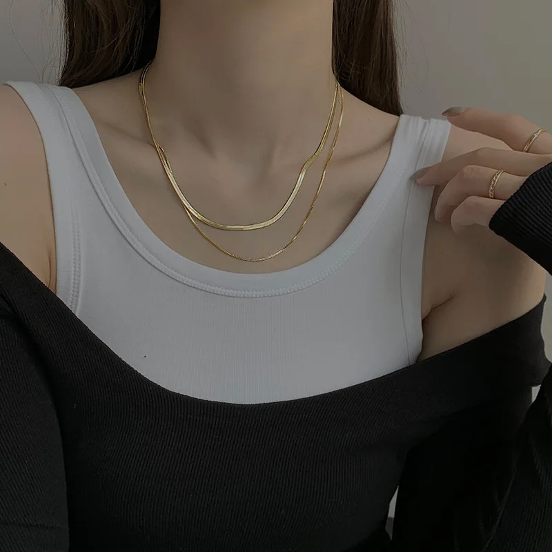 New Hip-hop Rock Fashion Short Double Stacked Necklaces for Women Collarbone Chain Gold Color Personalized Party Jewelry
New Hip-hop Rock Fashion Short Double Stacked Necklaces for Women Collarbone Chain Gold Color Personalized Party Jewelry