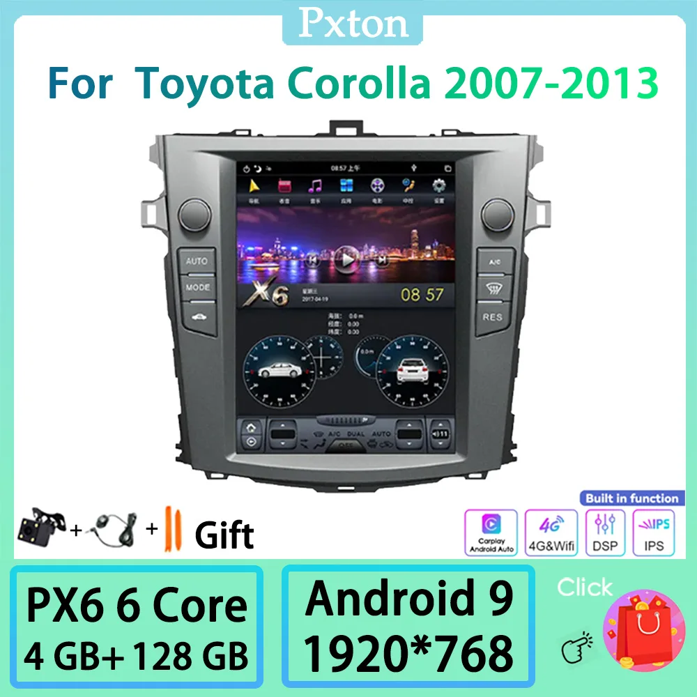 Автомобильный мультимедийный проигрыватель на Android, экран Tesla, для Toyota Corolla 2007-2013 Carplay Android Auto PX6 4G DSP WIFI
Автомобильный мультимедийный проигрыватель на Android, экран Tesla, для Toyota Corolla 2007-2013 Carplay Android Auto PX6 4G DSP WIFI