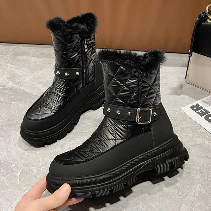 Rimocy New Rivet Thick Plush Snow Boots Women Waterproof Non Slip Cotton Padded Shoes Woman Platform Keep Warm Winter Boots 2022
Rimocy New Rivet Thick Plush Snow Boots Women Waterproof Non Slip Cotton Padded Shoes Woman Platform Keep Warm Winter Boots 2022