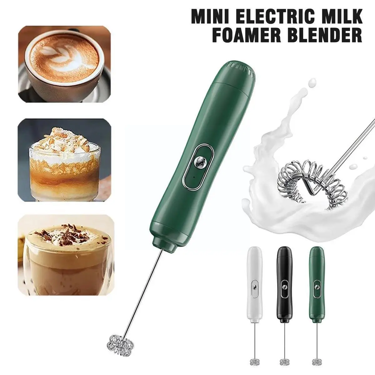

Mini Handheld Electric Milk Foamer Blender Wireless Cappuccino Egg Tools Whisk Gadget Kitchen Frother Beater Mixer Coffee M Y4B8