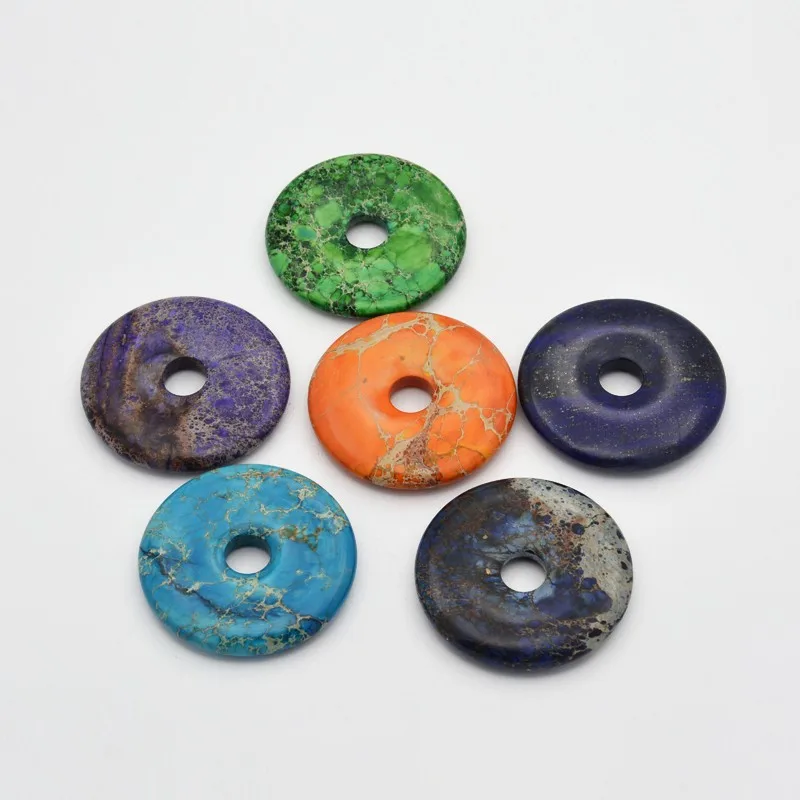 10pcs/Lot Natural Gemstone Pendants Donut/Pi Disc Mixed Color Donut Natural Stones for Making Jewelry Wholesale Jewellery
10pcs/Lot Natural Gemstone Pendants Donut/Pi Disc Mixed Color Donut Natural Stones for Making Jewelry Wholesale Jewellery