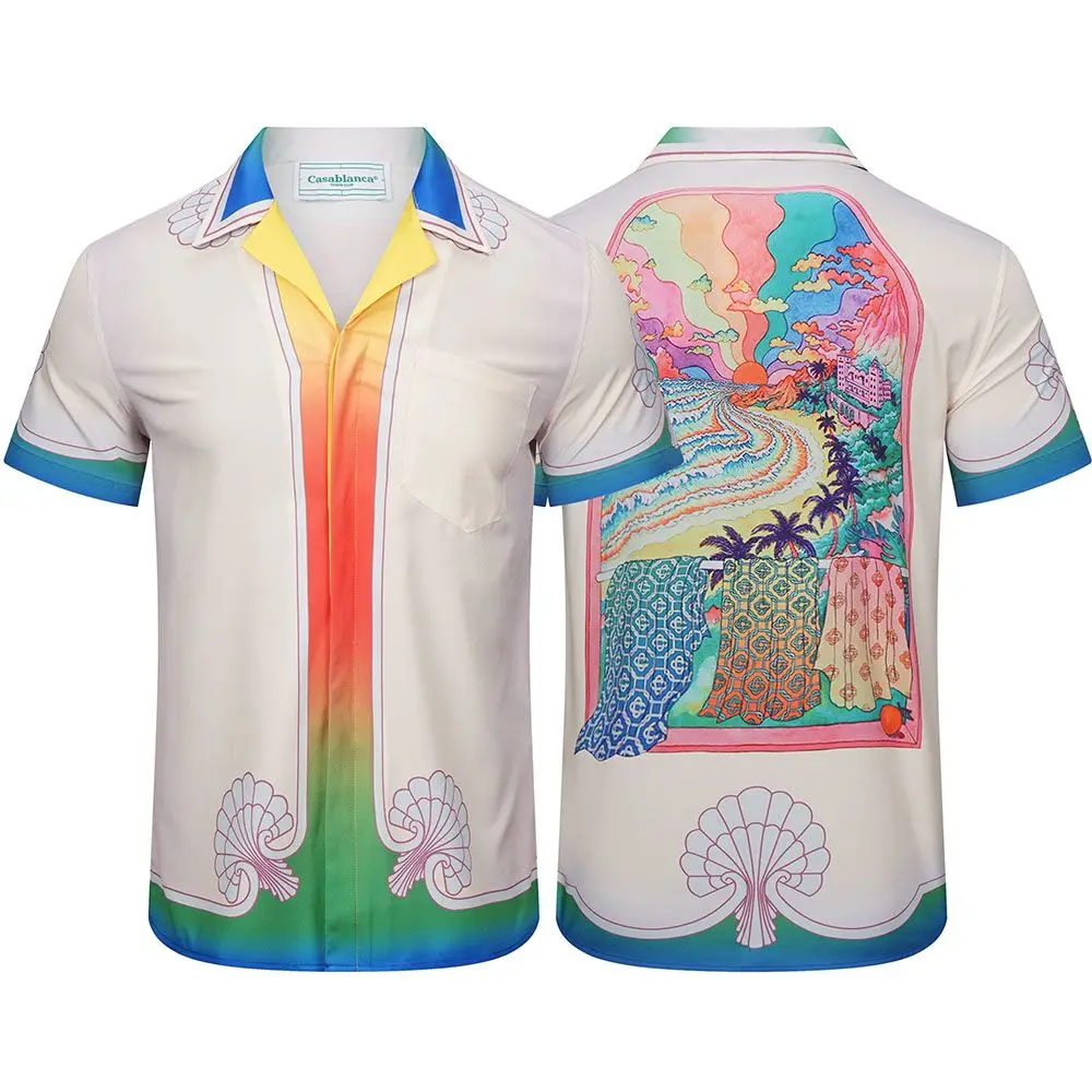 Casablanca cartoon by Van Gogh Loose casual short sleeved shirt for men and women
Casablanca cartoon by Van Gogh Loose casual short sleeved shirt for men and women