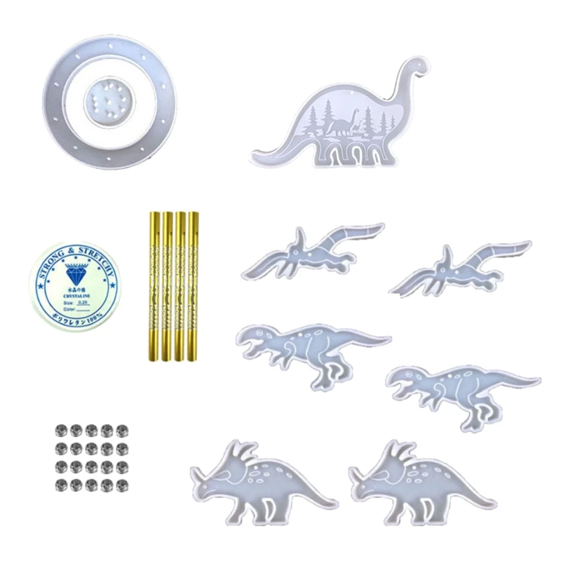 X7YA Diy Dinosaur Wind Chime Crystal Epoxy Mold Dinosaur Pendant Wall Hanging Curtain Wind Chime Mirror Surface Silicone Mold
X7YA Diy Dinosaur Wind Chime Crystal Epoxy Mold Dinosaur Pendant Wall Hanging Curtain Wind Chime Mirror Surface Silicone Mold