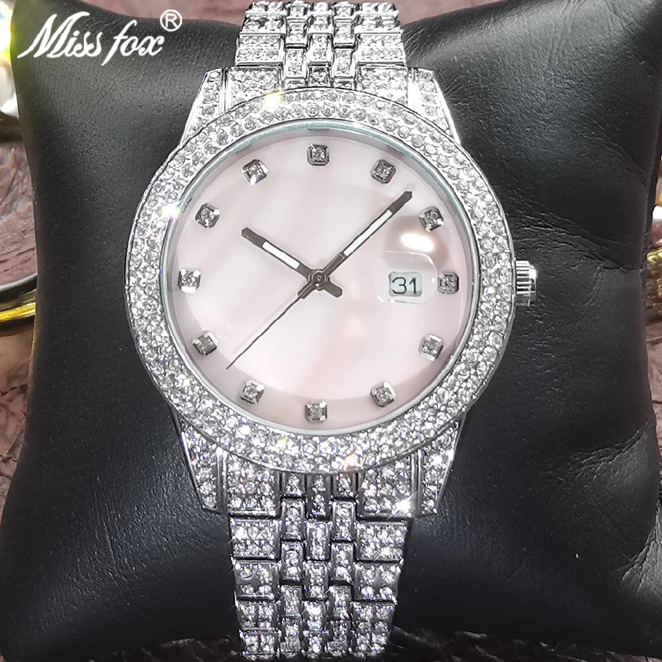 Hip Hop MISSFOX Men's Wrist Watches Quartz Wrist Watch For Men Casual Fashion Luxury Sports Iced Out Dials Date Pink Clock Gifts
Hip Hop MISSFOX Men's Wrist Watches Quartz Wrist Watch For Men Casual Fashion Luxury Sports Iced Out Dials Date Pink Clock Gifts
