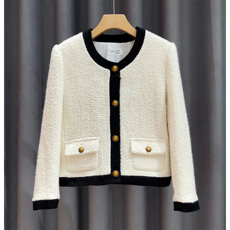 High Quality 22 Spring Runway Contrast Color Blends Tweed Women Short Jacket Fashion Long Sleeve O Neck Gold Button Female Coat
High Quality 22 Spring Runway Contrast Color Blends Tweed Women Short Jacket Fashion Long Sleeve O Neck Gold Button Female Coat