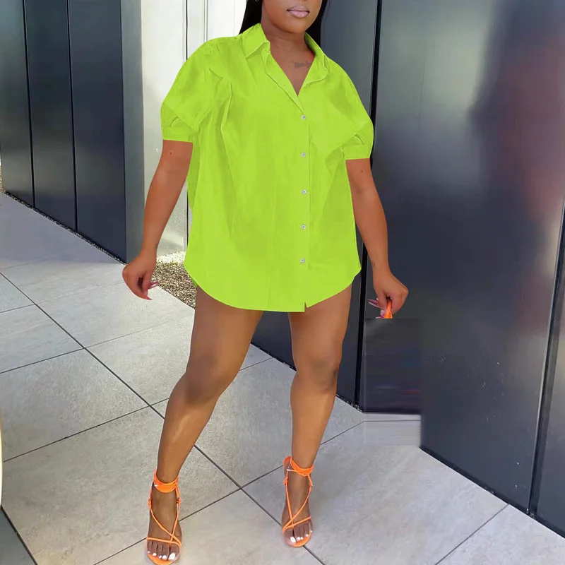 WUHE Orange Short Sleeve Loose Shirt Top 2023 Summer Fashion Green Black Single Breated Blouse Elegant Street 
WUHE Orange Short Sleeve Loose Shirt Top 2023 Summer Fashion Green Black Single Breated Blouse Elegant Street