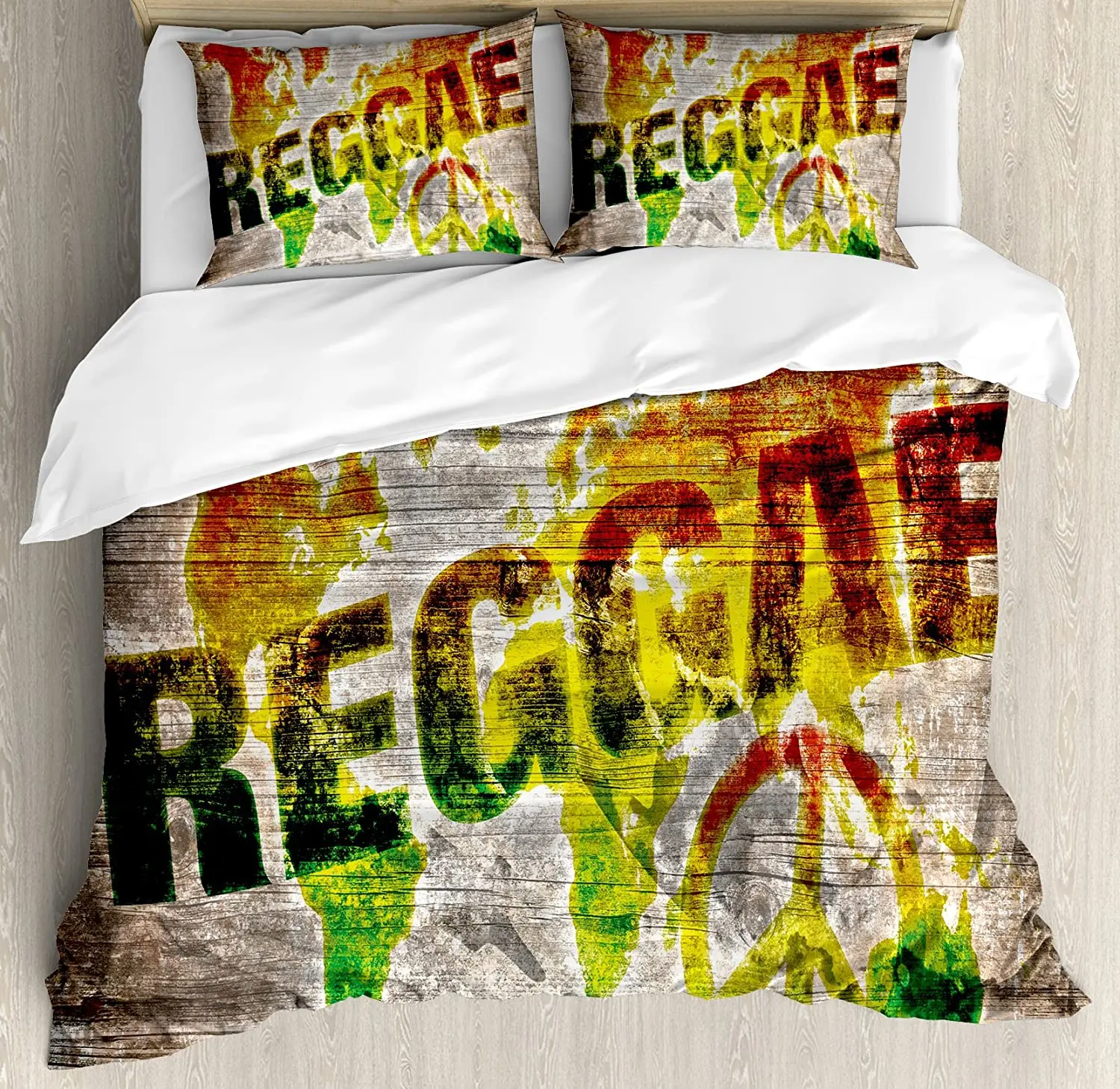 Rasta Bedding Set World Map on Plaques with Reggae Letterin 3pcs Duvet Cover Set Bed Set Quilt Cover Pillow Case Comforter Cover
Rasta Bedding Set World Map on Plaques with Reggae Letterin 3pcs Duvet Cover Set Bed Set Quilt Cover Pillow Case Comforter Cover