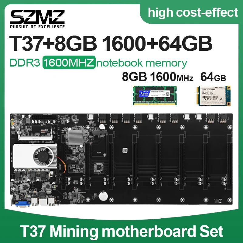 Mining Motherboard With CPU 64GB MSATA SSD DDR3 8GB 1600MHZ RAM SET Crypto Ethereum Bitcoin Riserless Expert Board Miner Gigabit
Mining Motherboard With CPU 64GB MSATA SSD DDR3 8GB 1600MHZ RAM SET Crypto Ethereum Bitcoin Riserless Expert Board Miner Gigabit