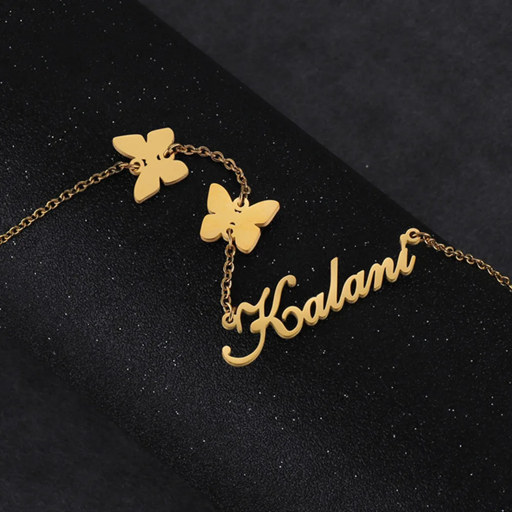 JewelryX Custom Double Butterfly Necklaces Personality Stainless Steel Letter Nameplate Pendant Choker For Women Birthday Gifts
JewelryX Custom Double Butterfly Necklaces Personality Stainless Steel Letter Nameplate Pendant Choker For Women Birthday Gifts