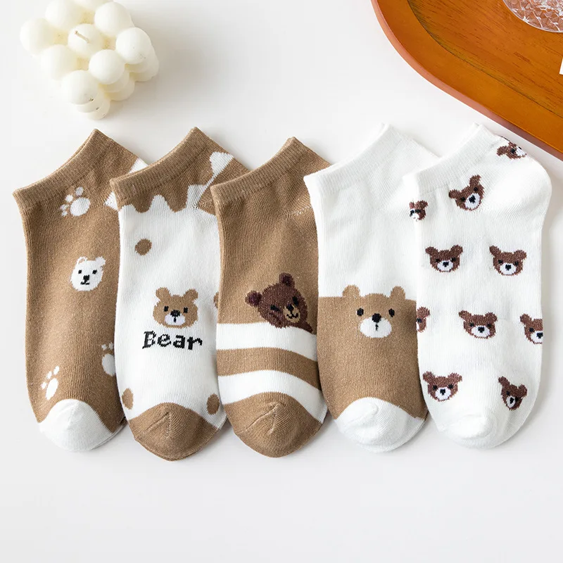 5pairs Cute Animal Cotton Socks Female Kawaii Little Bear Summer Short Sock Slippers Women Casual Soft Funny Boat Socks
5pairs Cute Animal Cotton Socks Female Kawaii Little Bear Summer Short Sock Slippers Women Casual Soft Funny Boat Socks