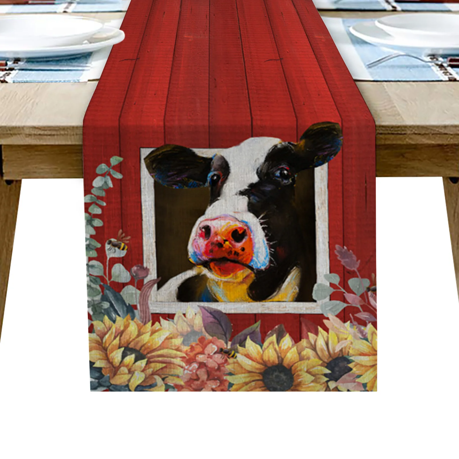 Farm Barn Cow And Sunflower Table Runner Wedding Table Decoration Dining Table Decor Placemat Christmas Decor Tablecloth
Farm Barn Cow And Sunflower Table Runner Wedding Table Decoration Dining Table Decor Placemat Christmas Decor Tablecloth