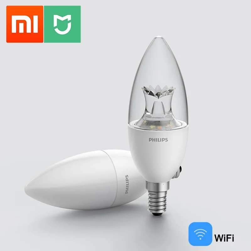 

Xiaomi Mijia Smart LED Candle Light Bulb E14 220V WiFi Dimmable Lamp APP Smart Control PHILIPS Zhirui Mi Home Automation Device