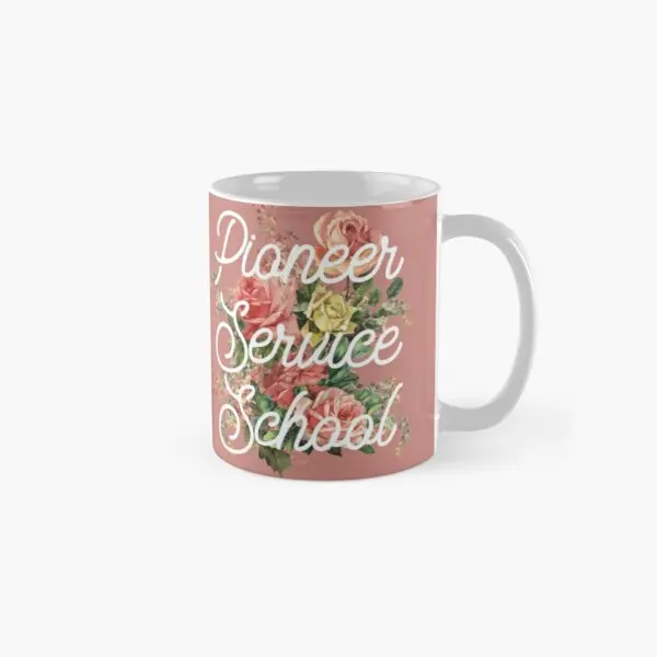 

Pioneer Service School Floral Classic Mug Picture Tea Image Coffee Drinkware Simple Photo Design Cup Handle Round Printed