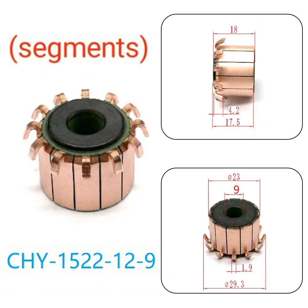 1PC 12P Teeth Copper Hook Type Electrical Motor Commutator 9×23×17.5(18) Mm/23x8x17mm/26x8x17.6mm DC Motor Commutator
1PC 12P Teeth Copper Hook Type Electrical Motor Commutator 9×23×17.5(18) Mm/23x8x17mm/26x8x17.6mm DC Motor Commutator