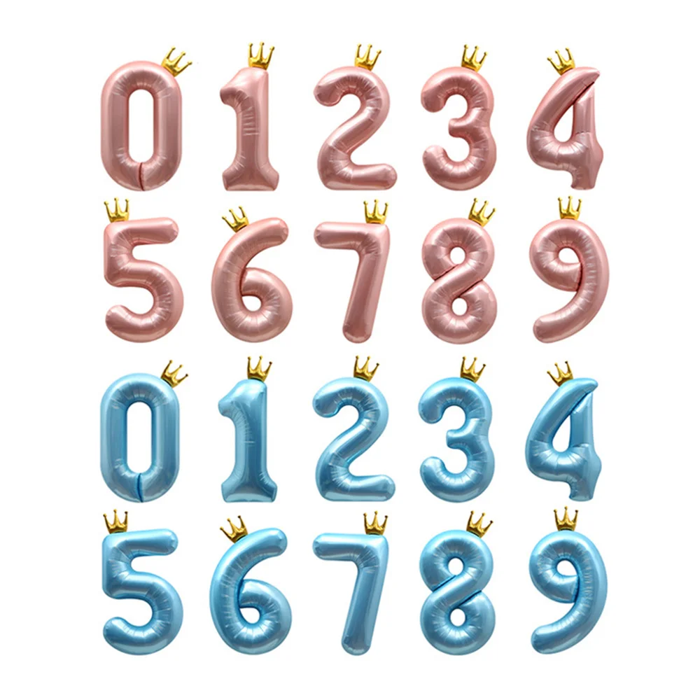 40 Inch Crown Number Foil Balloon Pink Blue Kids 1 2 3 Years Birthday Large Digit Helium Ballon Wedding Decoration Supplies
40 Inch Crown Number Foil Balloon Pink Blue Kids 1 2 3 Years Birthday Large Digit Helium Ballon Wedding Decoration Supplies