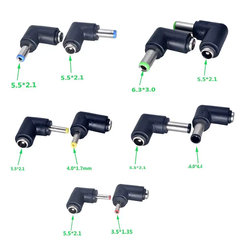 1pcs 5.5x2.1mm female to 5.5x2.1 4.0x1.7 3.5x4.35 6.0x4.4 6.3x3.0 male DC Power Plug 90 Degrees L Type Connector Adapter Laptop
1pcs 5.5x2.1mm female to 5.5x2.1 4.0x1.7 3.5x4.35 6.0x4.4 6.3x3.0 male DC Power Plug 90 Degrees L Type Connector Adapter Laptop
