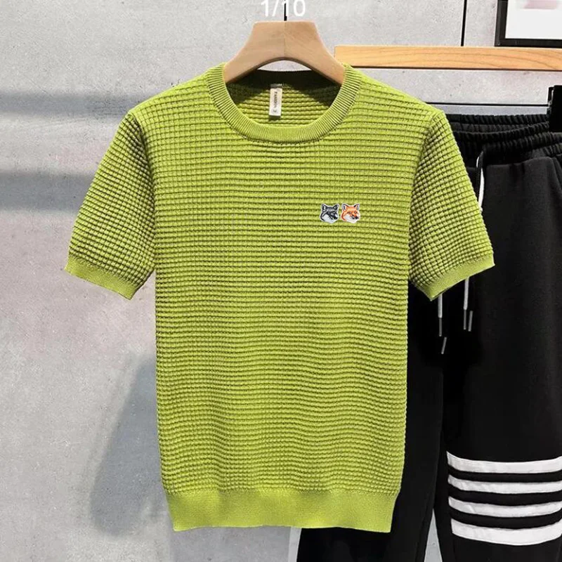 Mens Luxury Maison Fox Mascot Embroidery Knitting Polo Shirt Male Short Sleeve Brand Logo Slim Fit Polo T Shirt Golf Men Tops
Mens Luxury Maison Fox Mascot Embroidery Knitting Polo Shirt Male Short Sleeve Brand Logo Slim Fit Polo T Shirt Golf Men Tops