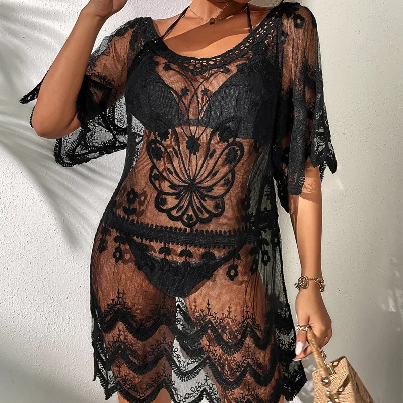 MUOLUX Swimsuit Boho Beach Outing Sheer Sexy Lace Tunic Pareo Swimwear Summer Vintage Short Dress Holiday Cover Up 2022
MUOLUX Swimsuit Boho Beach Outing Sheer Sexy Lace Tunic Pareo Swimwear Summer Vintage Short Dress Holiday Cover Up 2022